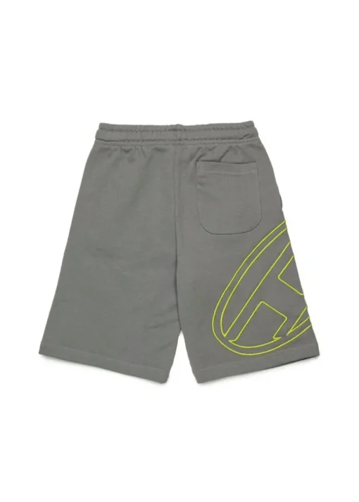 Diesel Kids Bermuda Grigio con Macro Oval D per Bambini