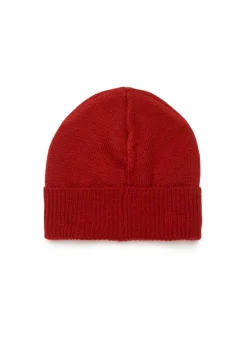 Diesel Kids Cappello Beanie Bordeaux con Intarso Oval D
