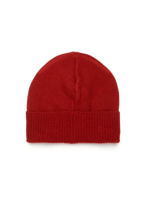 Diesel Kids Cappello Beanie Bordeaux con Intarso Oval D