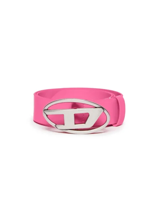 Diesel Kids Cintura Fucsia in Pelle con Logo Oval D