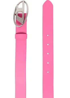 Diesel Kids Cintura Fucsia in Pelle con Logo Oval D