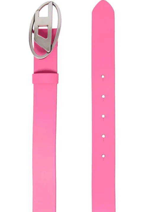 Diesel Kids Cintura Fucsia in Pelle con Logo Oval D