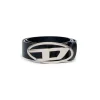 Diesel Kids Cintura Nera in Pelle con Logo Oval D