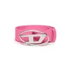 Diesel Kids Cintura Rosa Fluo in Pelle con Logo Oval D