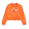 Diesel Kids Felpa Arancione Marmorizzata con Oval D per Bambine