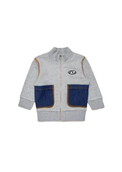 Diesel Kids Felpa con Zip Grigia per Neonati