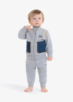 Diesel Kids Felpa con Zip Grigia per Neonati