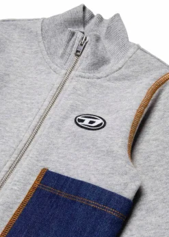 Diesel Kids Felpa con Zip Grigia per Neonati