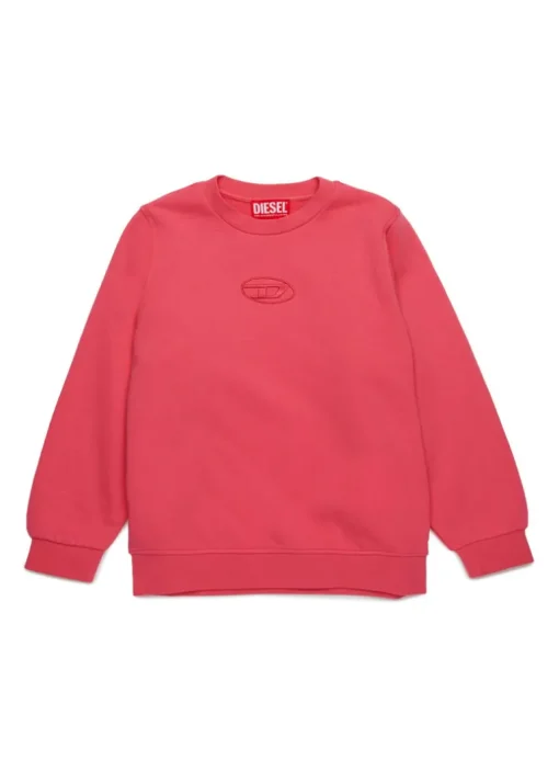 Diesel Kids Felpa Fucsia Girocollo con Oval D per Bambine