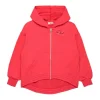 Diesel Kids Felpa Fucsia con Cappuccio e Zip con Oval D per Bambine