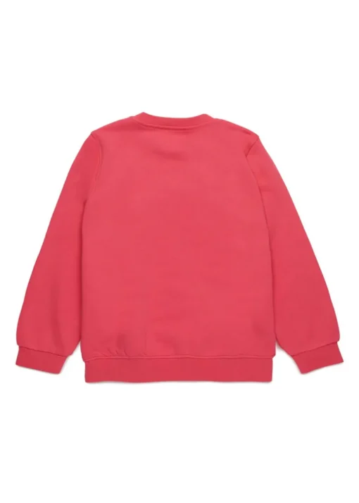 Diesel Kids Felpa Fucsia Girocollo con Oval D per Bambine