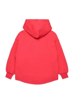Diesel Kids Felpa Fucsia con Cappuccio e Zip con Oval D per Bambine