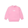 Diesel Kids Felpa Girocollo Rosa Oval D per Neonate