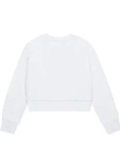 Diesel Kids Felpa Girocollo Bianca con Logo Oval D per Bambine