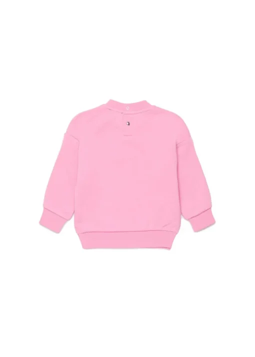 Diesel Kids Felpa Girocollo Rosa Oval D per Neonate