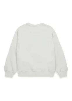 Diesel Kids Felpa Panna Girocollo con Oval D per Bambini