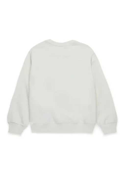 Diesel Kids Felpa Panna Girocollo con Oval D per Bambini