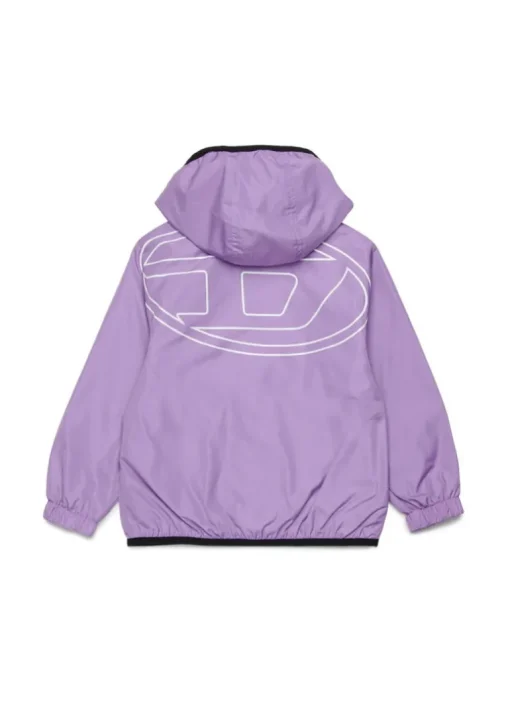 Diesel Kids Giubbino Lilla Antivento con Macro Oval D per Neonate
