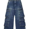 Diesel Kids Jeans Cargo Denim Blu per Bambine