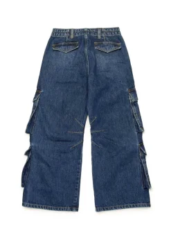 Diesel Kids Jeans Cargo Denim Blu per Bambine