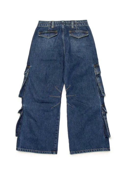 Diesel Kids Jeans Cargo Denim Blu per Bambine