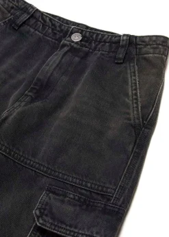 Diesel Kids Jeans Cargo Denim Nero per Bambine
