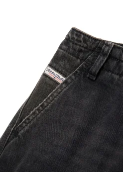 Diesel Kids Jeans Cargo Denim Nero per Bambine