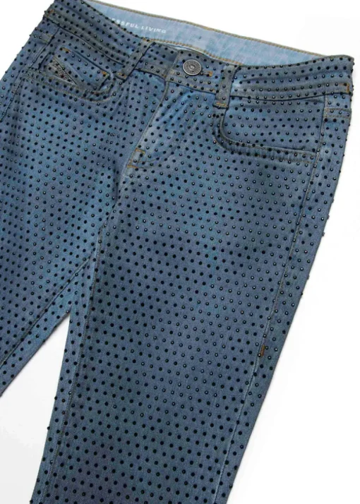Diesel Kids Jeans Denim con Applicazione Strass per Bambine