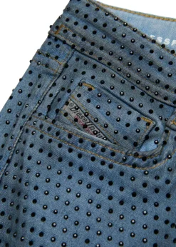 Diesel Kids Jeans Denim con Applicazione Strass per Bambine