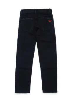 Diesel Kids Jeans Denim Nero Straight Fit D-Viker per Bambini
