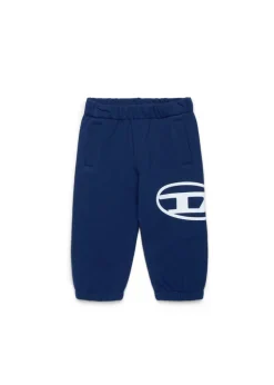 Diesel Kids Pantaloni Jogger Blu con Stampa Logo Oval D per Neonati