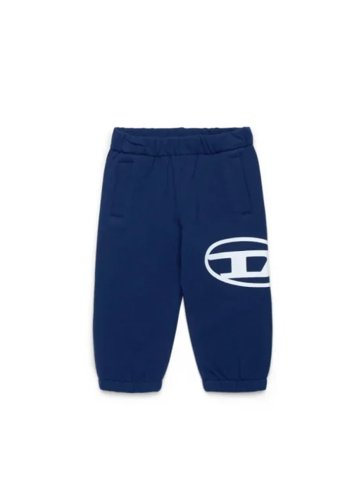 Diesel Kids Pantaloni Jogger Blu con Stampa Logo Oval D per Neonati
