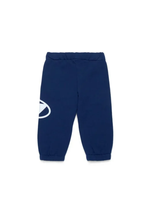 Diesel Kids Pantaloni Jogger Blu con Stampa Logo Oval D per Neonati