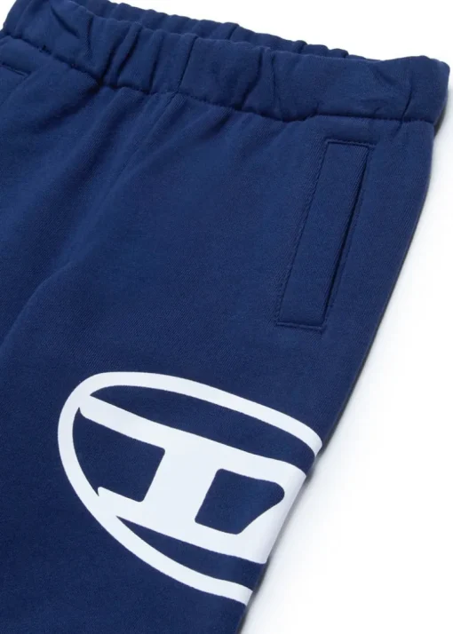 Diesel Kids Pantaloni Jogger Blu con Stampa Logo Oval D per Neonati