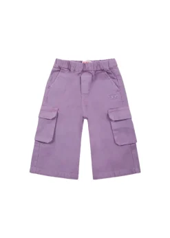 Diesel Kids Pantaloni Lilla Cargo con Logo per Neonate