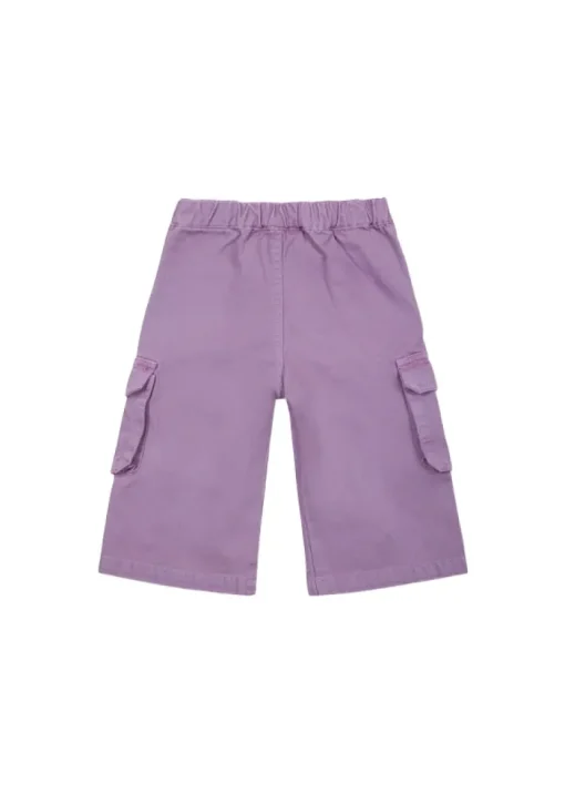 Diesel Kids Pantaloni Lilla Cargo con Logo per Neonate