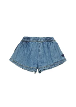 Diesel Kids Short di Jeans con Logo Oval D per Neonate