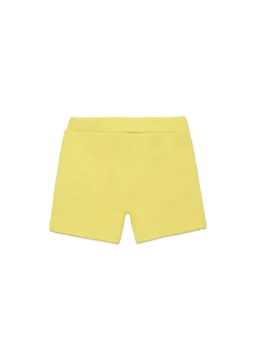 Diesel Kids Short Giallo con Logo Oval D per neonati
