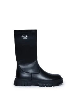 Diesel Kids Stivali Neri D-Hammer KNT per Bambine