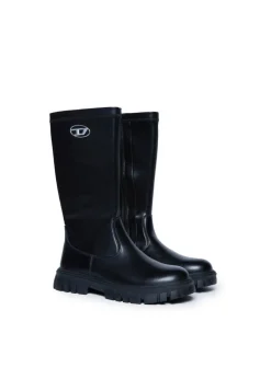 Diesel Kids Stivali Neri D-Hammer KNT per Bambine