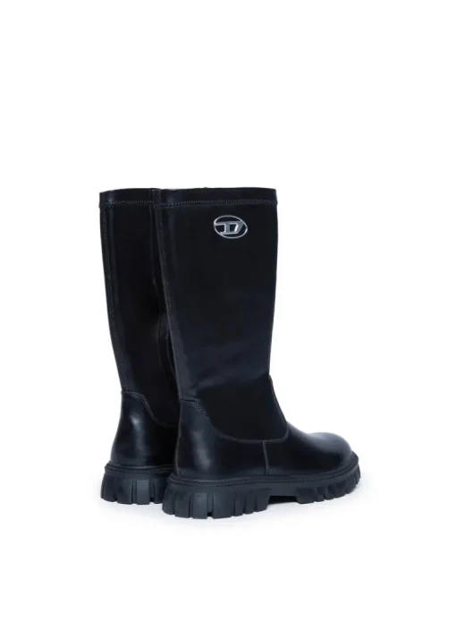 Diesel Kids Stivali Neri D-Hammer KNT per Bambine