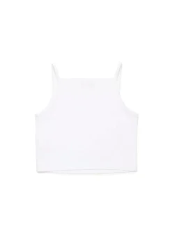 Diesel Kids Top Bianco con Sparkling Oval D per Bambine