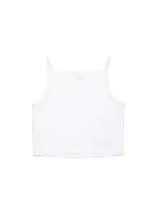 Diesel Kids Top Bianco con Sparkling Oval D per Bambine