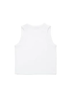 Diesel Kids Top Bianco con Patch Oval D per Bambine