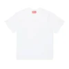 Diesel Kids T-shirt Bianca con Logo Oval D Metallico