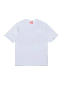 Diesel Kids T-shirt Bianca con Logo e Macro Oval D