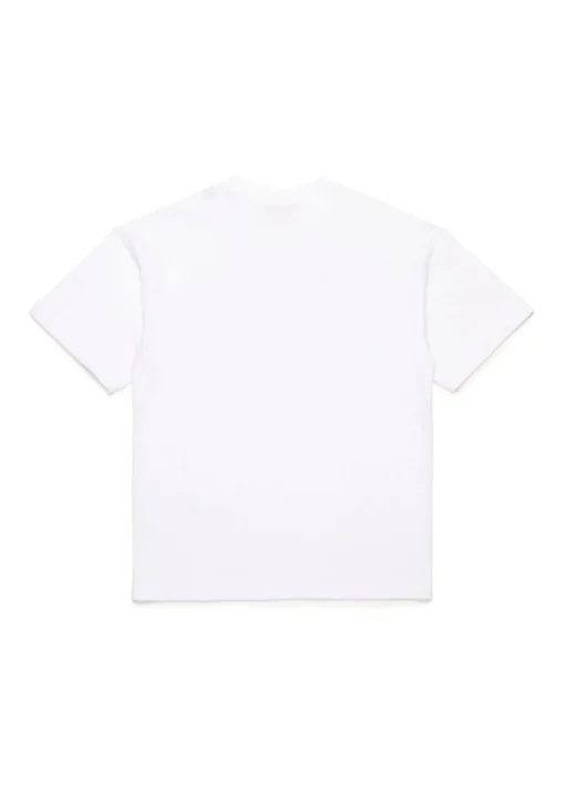 Diesel Kids T-shirt Bianca Used Effect con Oval D