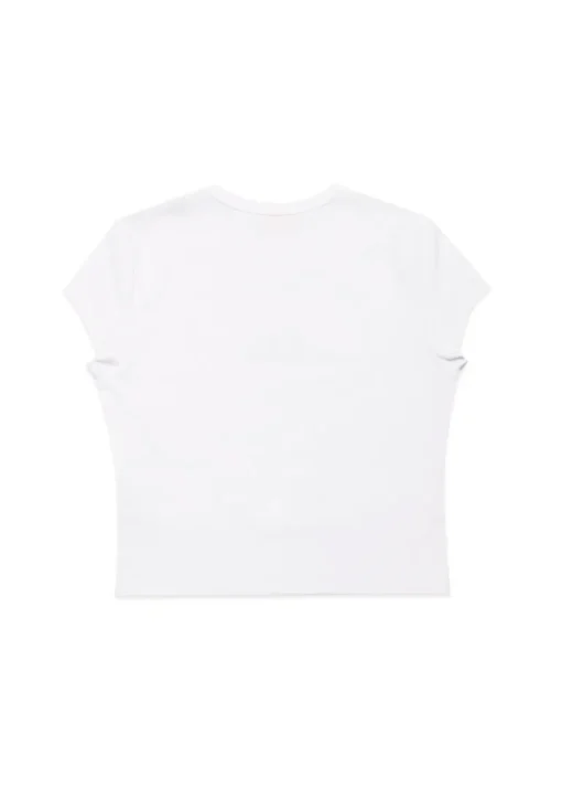 Diesel Kids T-Shirt Bianca con Logo Oval D per Bambine