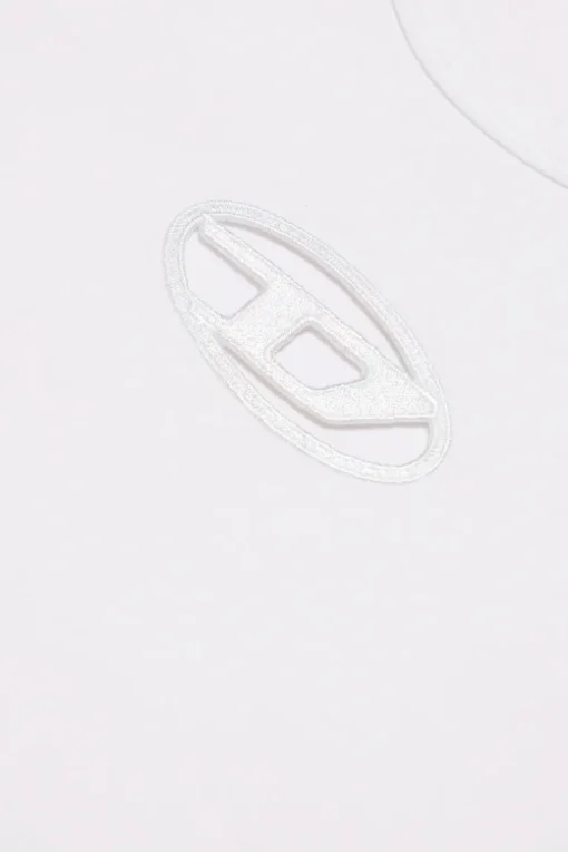 Diesel Kids T-Shirt Bianca con Logo Oval D per Bambine
