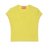 Diesel Kids T-Shirt Gialla con Logo Oval D per Bambine